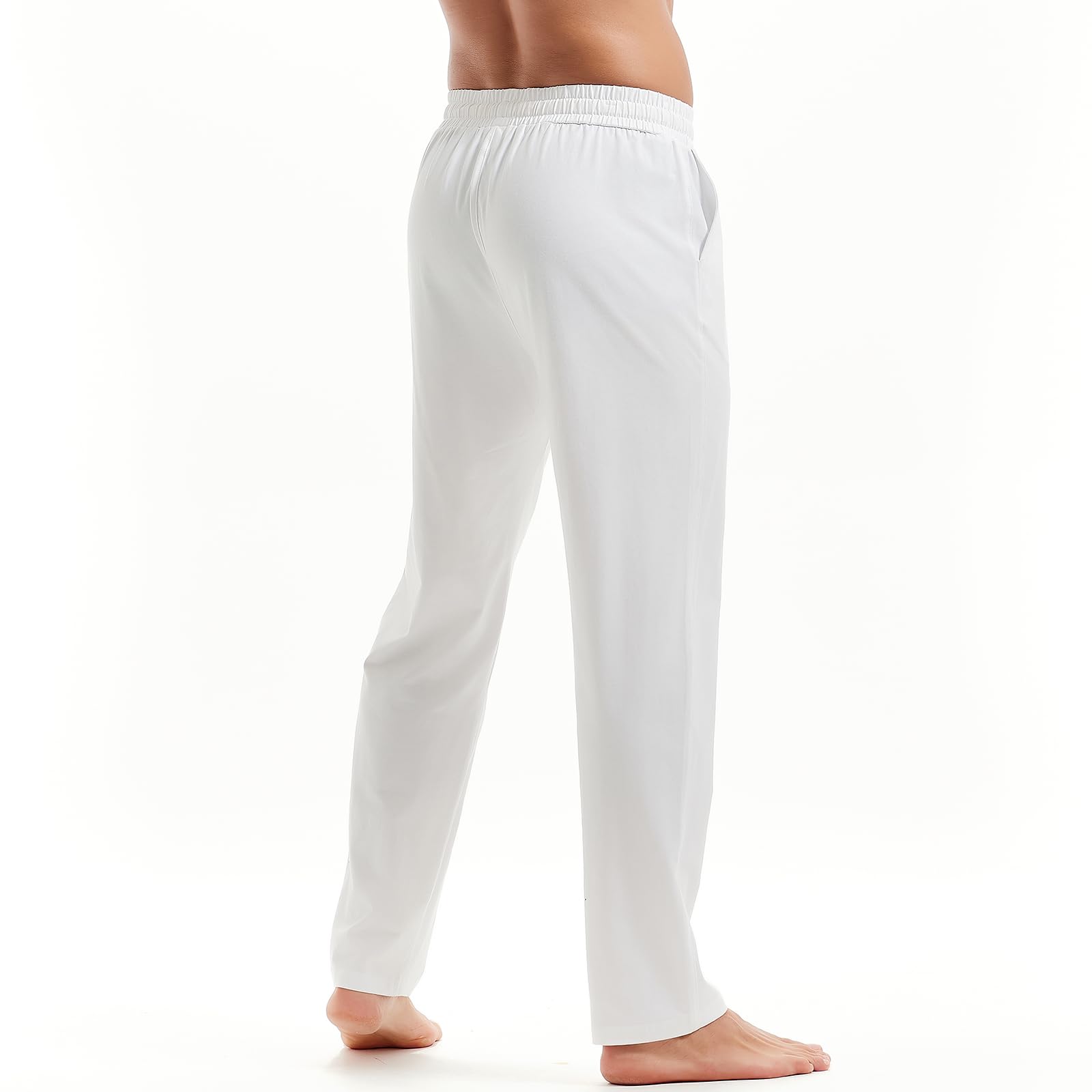 Amy Coulee Pantaloni da jogging leggeri da uomo, in cotone, traspiranti, per il tempo libero, da yoga, con tasche