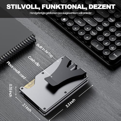 Air wallet, Slim Wallet With Built In Airtag Chip, RFID Blocking Credit Card Holder Slim Wallet For Men/Women, Holds 12 Cards,Track Your Wallet, Compatible with Apple Find My iOS Only3