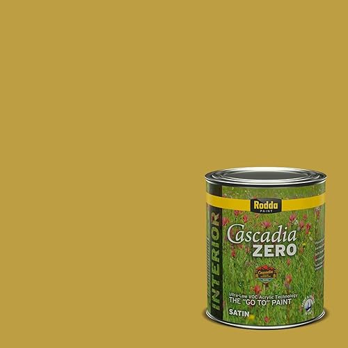 Vista 97 de Rodda Paint CASCADIA ZERO Interior Semi-Gloss Paint & Primer in One, Quart, Gold Tweed