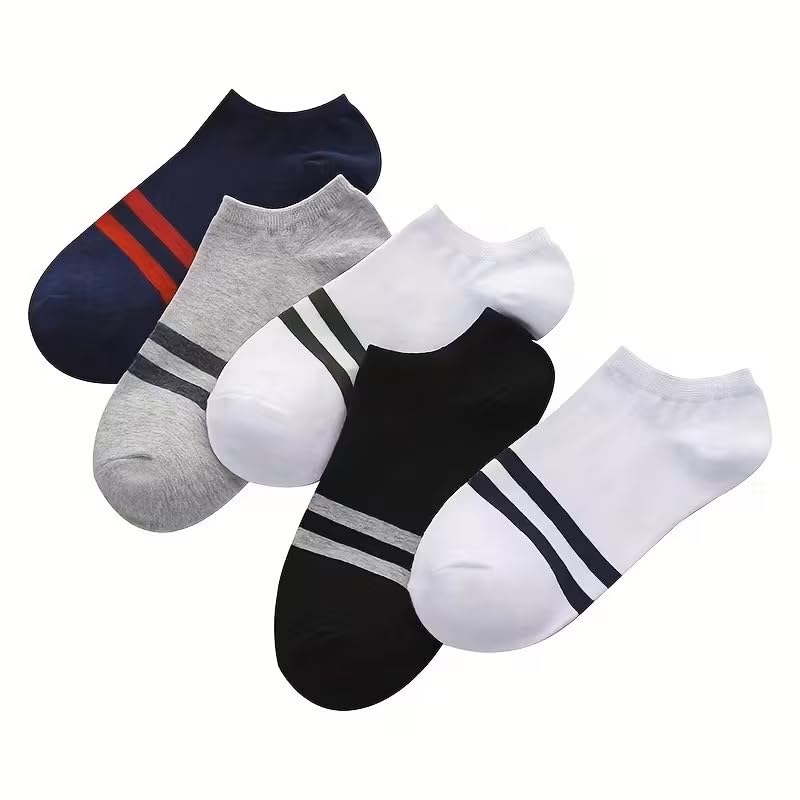 swiftwell enterprise Men & Women Ankle Length Cotton Socks – Odor Free, Soft & Breathable, Multi-Color Pack of 5 | Stretchable, Sweat Absorbent, Durable Everyday & Sports Socks for All Seasons and Casual Wear-picture-45