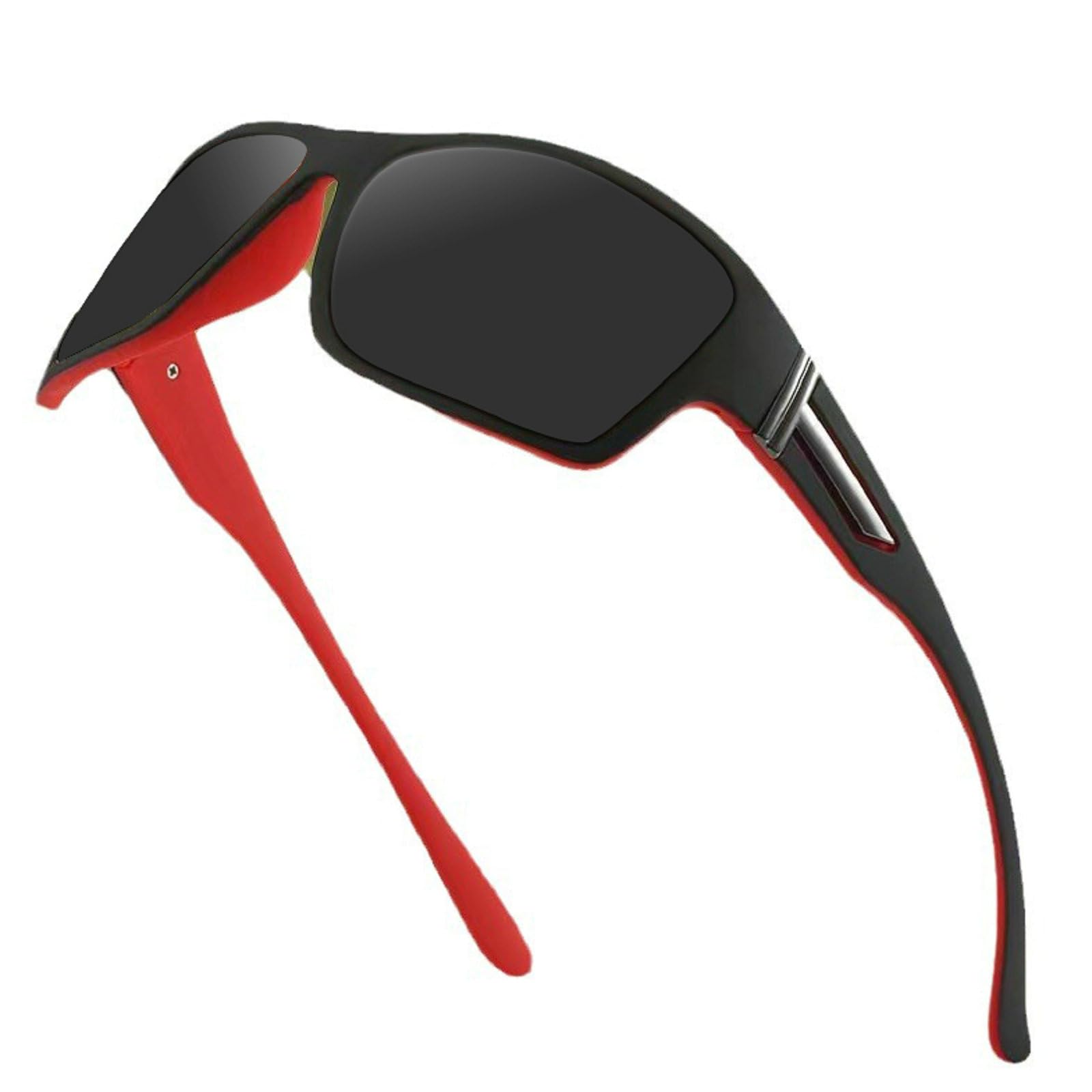 mincl Ultralight Full Reading Glasses for Mens and Womens, Outdoor Square Sports Presbyopia Sunglasses Reader (red, 0.00/+1.0 Magnification)