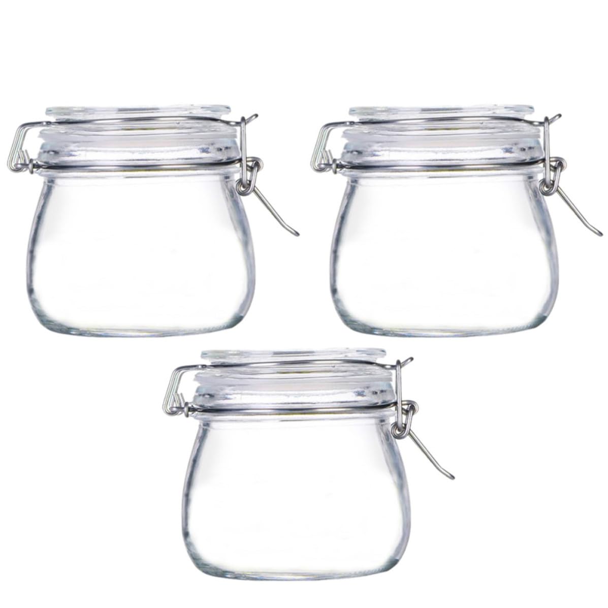 Abaodam 3pezzi Barattoli Ermetici in Vetro Borosilicato con Coperchio Contenitori Trasparenti per Conservazione Alimenti Snack e Tè Design Sicuro e Resistente alle Alte Temperature