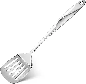 HANSGO Stainless Steel Slotted Turner, Slotted Spatula 15 Inches Cooking Utensils for Kitchen Flipping Grilling Fish Eggs