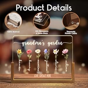 Valentines gifts for mom grandma personalized mothers day gifts customized birth month flower with names personalized grandma birthday gift mom gifts mama gifts nana gifts  urban country home decor