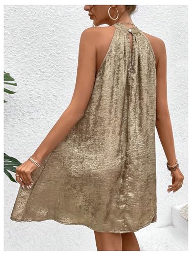 SOLY HUX Women's Halter Dress Sleeveless Tunic Flowy Short Summer Dresses2