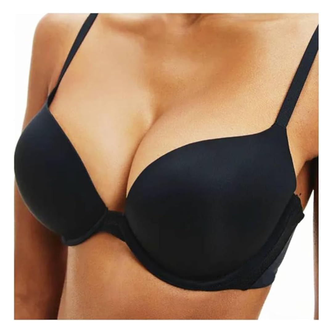 2 Sizes Bigger Boost Bra Super maximise Push Up Thick Padded Bombshell VS add 2 Cups Assets Full Effect (as8, Cup_Band, b, 36, Black)