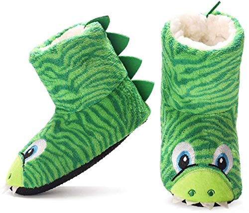 Preisvergleich Produktbild AQWESD Hochgeschnittene Faule Dinosaurier-Zebra-Pantoffelsocken-Socken für Winterkinder mit Plüschfutter Memory-Schaum N zum Warmhalten, geeignet für Babys und Kindersex