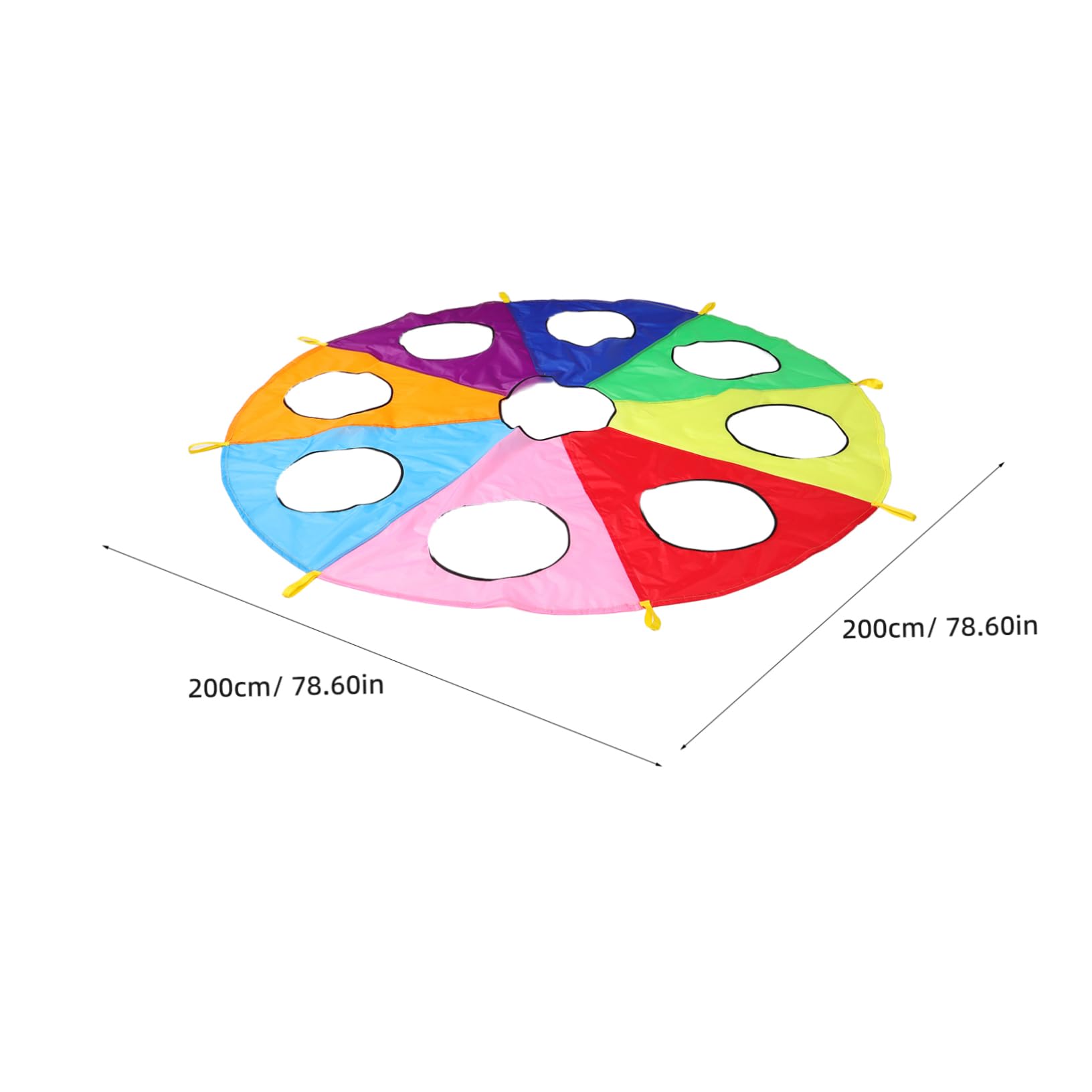 SUPVOX Paracadute Gioco per Ragazzo Ragazza Piccoli con 9 Fori Ombrello da Gioco Colorato per attività di Gruppo all’Aperto Interattivo per Asilo e Sviluppo Sensoriale Educativo