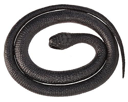 Wild Republic Rubber Snake Mamba Negro, Serpiente de Goma de Juguete, Serpiente de Broma, Regalo para Niños, Juegos Infantiles Educativos, Muñecos para Regalar, 117 cm