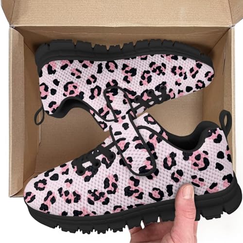 Kids Shoes, Boys Girls Sneakers Lightweight Athletic Walking/Running Tennis Shoes(Little Kid/Big Kid) Pink Leopard Pattern2