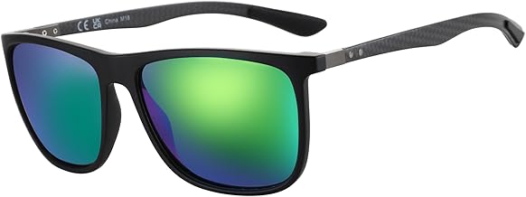 ZENOTTIC Square Polarised Sunglasses for Men Ultralight Carbon Fiber Sun Glasses Driving Fishing Golf Sports UV400 Protection