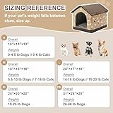 Jiupety Hundehütte Innen, 2XL Größe Indoor Hundehütte für große Hunde, Warme Höhle Schlafnest Bett für Katzen und Hunde, Braun