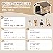 Jiupety Hundehütte Innen, 2XL Größe Indoor Hundehütte für große Hunde, Warme Höhle Schlafnest Bett für Katzen und Hunde, Braun
