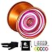 Produktbild Professionelles Jo Jo Nicht reagierendes YoYo Leuchten Sie Yo Yo MAGICYOYO Y02-AURORA Aluminiumlegierung Yo Yo + 5 Saiten + Tasche + Handschuh (Orange mit rosa Licht)