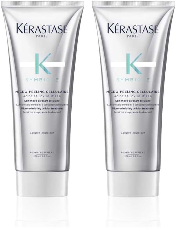 Kérastase Symbiose, Exfoliante Capilar Y Purificante, Para Cuero Cabelludo Sensible Con Tendencia A La Caspa, Sin Sulfatos, Micro-Peeling Cellulaire, 200 ml (Paquete de 2)