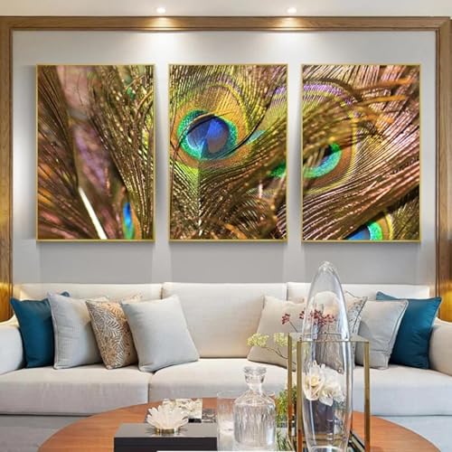 Plumes de paon doré Peintures KEBIA Créez une ambiance salon chaleureuse et accueillante
