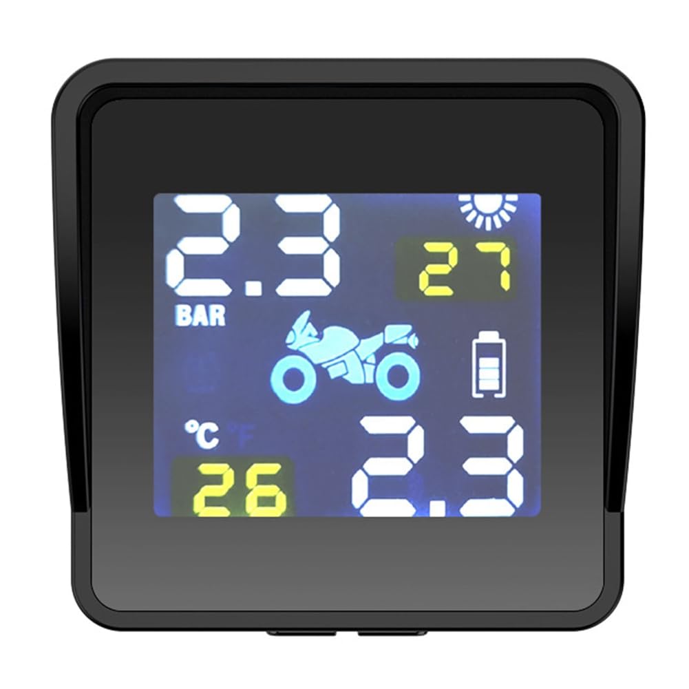 di Monitoraggio della Pressione e della Temperatura dei Pneumatici Solari per Sensore TPMS Carica USB per Pressione Pneumatici per Moto