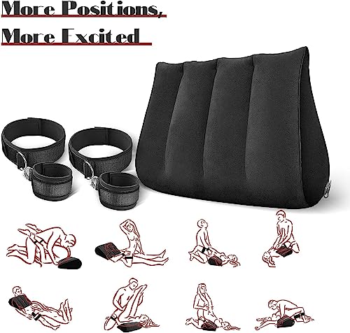 Sex Bondage Pillow Handcuffs Set Thigh Wrist Cuffs Triangle Position Support Pillow Inflatable Ramp Sex Furniture Couples Toy Bdsm Bondage Restraint Kit Adult Sex Toys For Women And Couples #TOP1