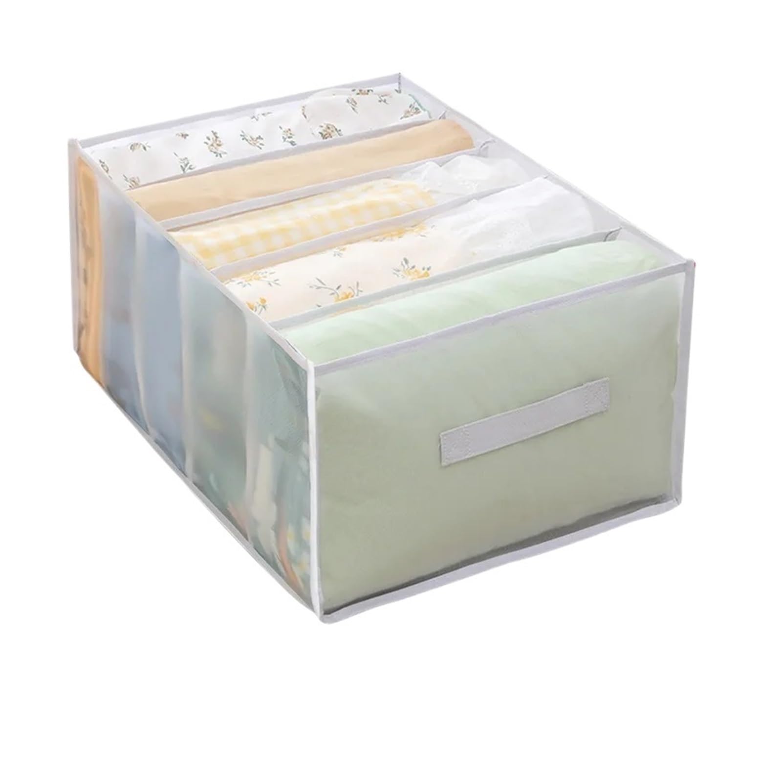 Rangement de housse couette grande capacité avec 5 compartiments blancs
