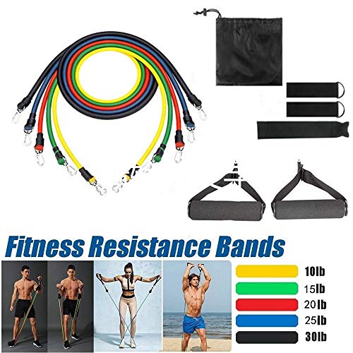 Dr.Li Exercise Resistance Bands Set, 11Pcs Fitness Training Resistance Bands Strong Workout Stretch Dr.Li Exercise Resistance Bands Set, 11Pcs Fitness Training Resistance Bands Strong Workout Stretch
