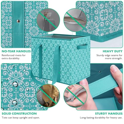 WISELIFE-Reusable-Grocery-Bags-3-PackLarge-Grocery-Tote-Bag-Water-Resistant-Shopping-Bags-Foldable-Grocery-Bag-for-ClothesShoes-and-PicnicGreen