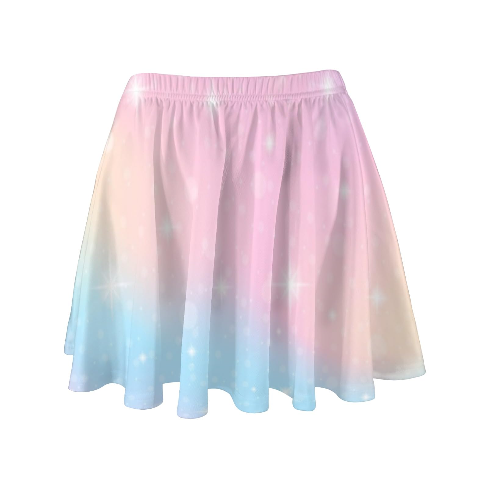 HUGLAZY Unicorn Skirt for Women Girl Mini Skirts Fantasy Rainbow High Waisted Pleated Skirt Tennis School Uniform Skirts Lining Shorts XS