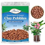 Riare 2 LBS Organic Expanded Clay Pebbles - 4mm-16mm Natural Leca Balls Lightweight Hydroponic Clay Pebbles Aggregate for Indoor Plants, Hydroponic Growing, Plants Drainage, Aquaponics