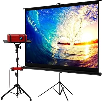 PropVue 100" Projector Screen with Stand and Projector Tripod Stand