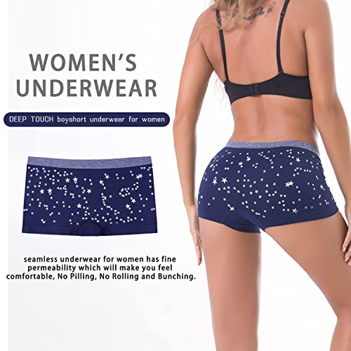 Image of DEEP TOUCH Women Boyshort Underwear Seamless Boxer Panties No Show BoyShorts Panty Breathable Stretch Boxer Briefs for Ladies