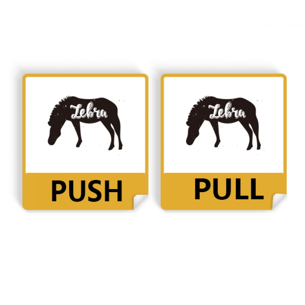 Pinto Black And White Animal Push Pull Door Sign Vinyl Stickers Shop