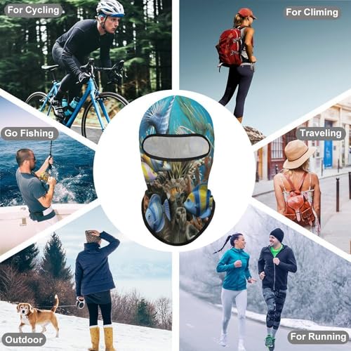 Máscara facial de pasamontaña con diseño 3D de pez para hombre y mujer, protección solar, transpirable, cubre todo el cabeza para senderismo, ciclismo, running y conducción miniatura 6