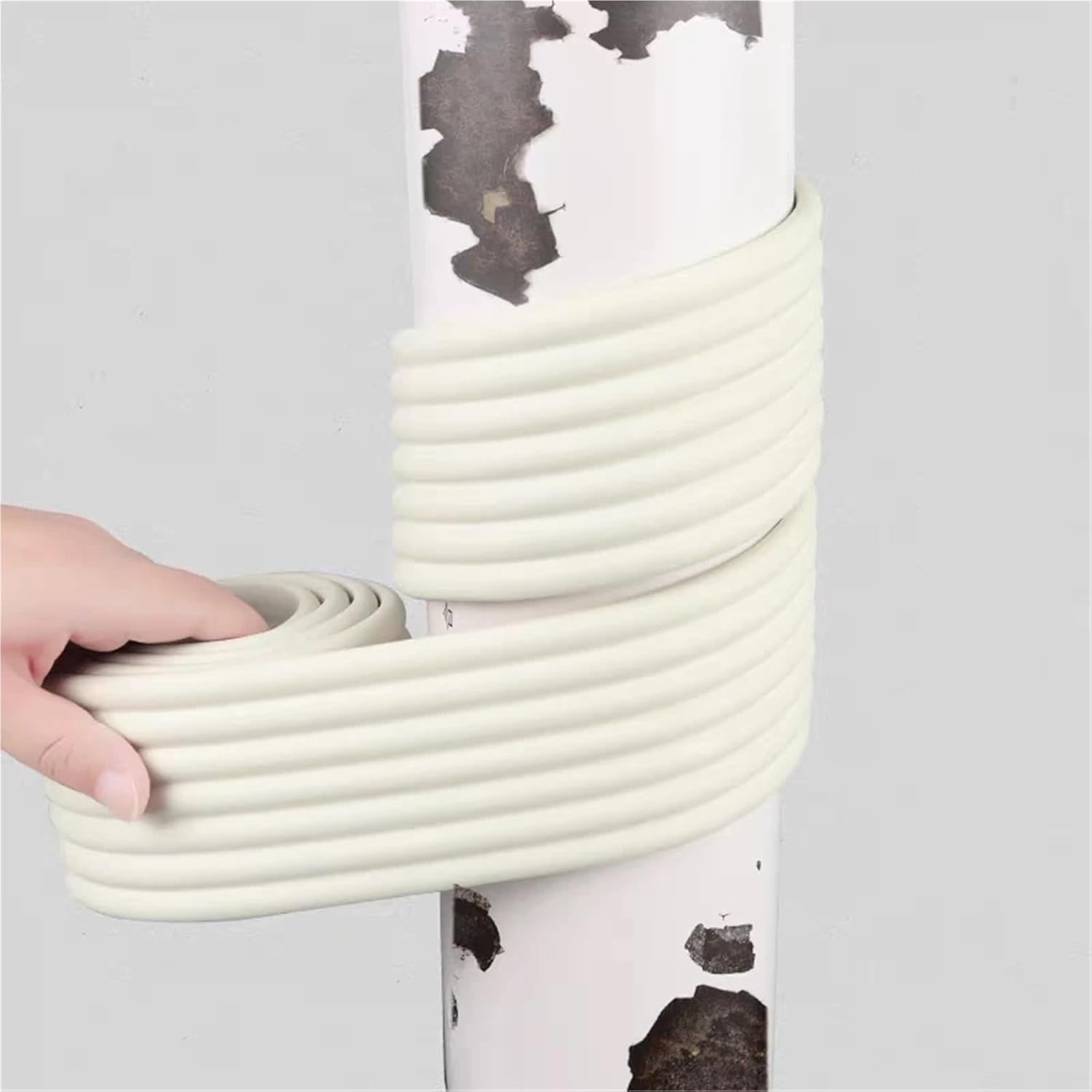 Pipe Insulation Wrap 2/4M Pipe Insulation Tape, Self-Adhesive Anti-Freezing Foam Strip(Gray,4M(2Rolls))