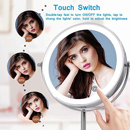 Miroir de vanité de maquillage mural Double Face Chromé Haute Clarté - 6