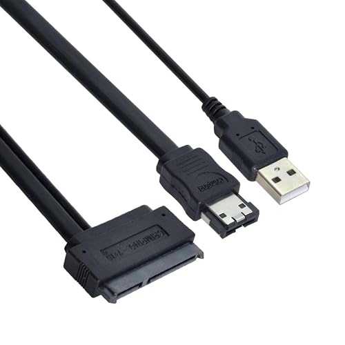 chenyang eSATA to SATA 22Pin Data Transfer Extension Cable with USB 2.0 Power Support 5V Power for 2.5' Hard Disk Drive 