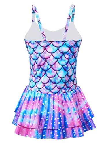 Toddler Girl Swim Dress Fish Scale Swimsuits for Girls One Piece Swimwear Sleeveless Beach Bathing Suit2