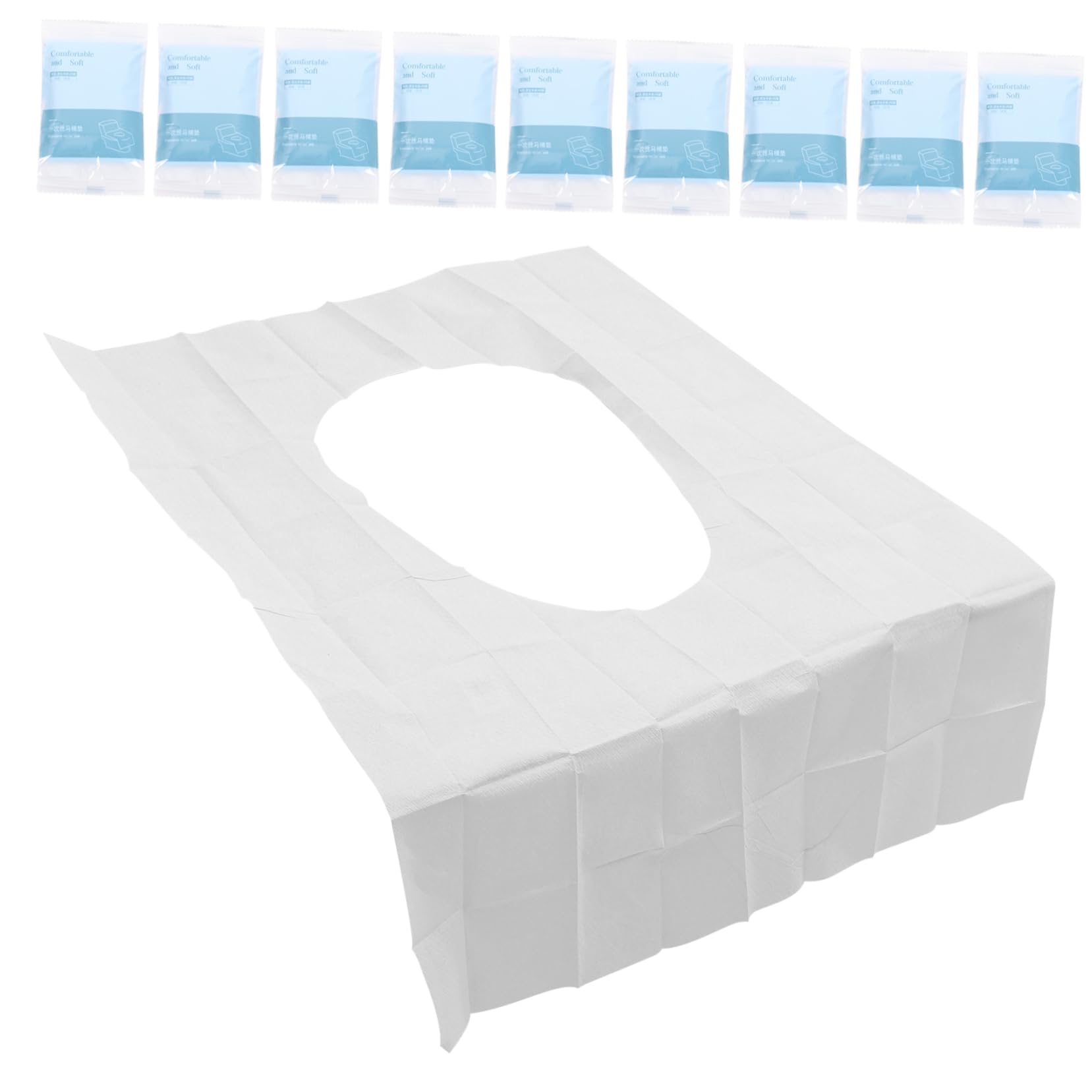 OKUMEYR Foldable Toilet Seat Cover 10 Pack Disposable Toilet Seat Covers Disposables for Adults
