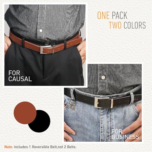 Reversible Mens Belt - 2 Styles in 1,Adjustable 1.25" for Dress Pants - Business Casual Gift4