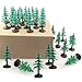 FAZHBARY 30 PCS Miniature Trees Miniature Christmas Tree Figurines for Crafts Plastic Trees Scenery Landscape Model Pine Tree Diorama Trees