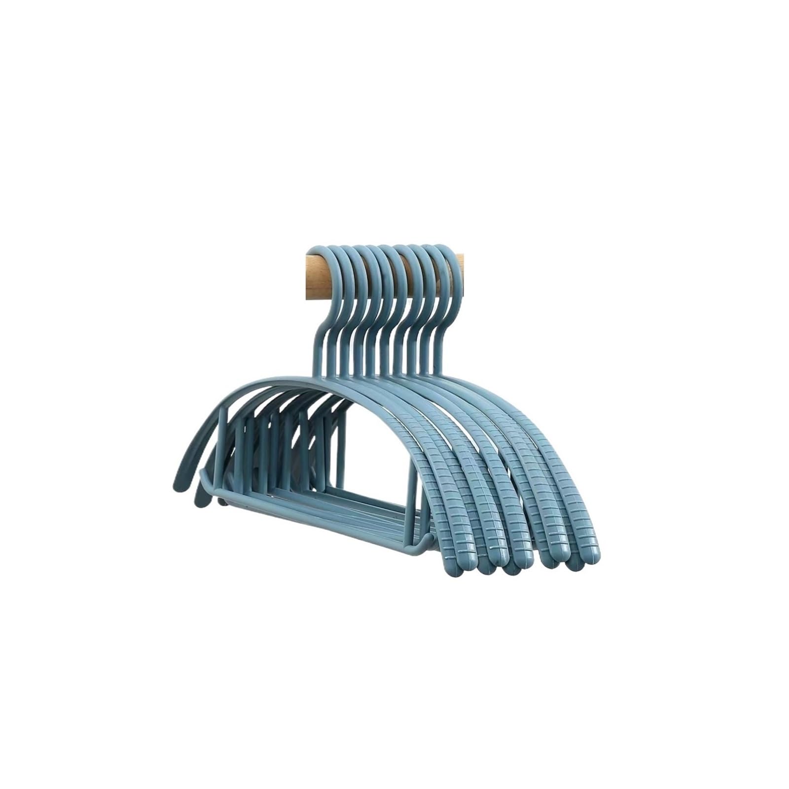 Clothes Hangers Plastic Non-slip Semicircle Coat Drying Racks(10Pcs blue)
