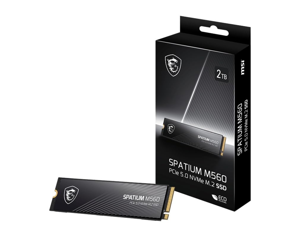 msi SPATIUM M560 PCIe 5.0 NVMe M.2 2TB Internal Gaming SSD up to 10300MB/s 3D NAND