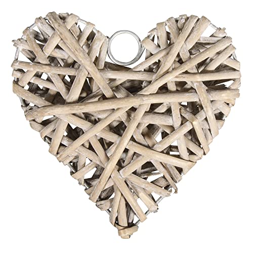 Rayher 65051000 Willow Heart White Wiped 10 cm Diameter for Hanging