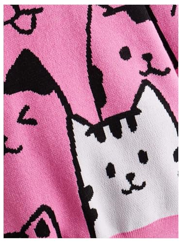 SweatyRocks Girl's Cute Graphic Sweater Colorblock Crewneck Long Sleeve Knit Tops Pullovers4