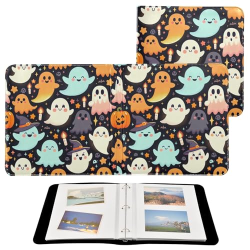 Álbum de Fotos Scrapbook Adhesivo de PU Cuero Halloween Fantasmas Libro de Fotos de 3 Anillos 40 Páginas 8x10 para Memorias miniatura 2