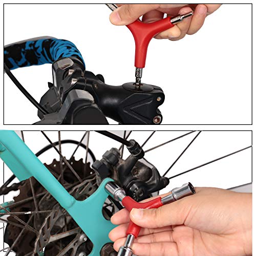 image for Mudder 5 Pieces Spoke Tool Kit Includes 8 Cut Open Bicycle Spoke Wrenc