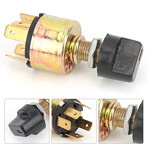 KIMISS 3-Stufen-Gebläseschalter, 12V/24V Universal-AC-Drehschalter für Klimaanlage, 5-polig, 3-Wege, IP54, EIN-AUS, Metall/Kunststoff, 24V, Schraubklemme, Panel Montage, CE