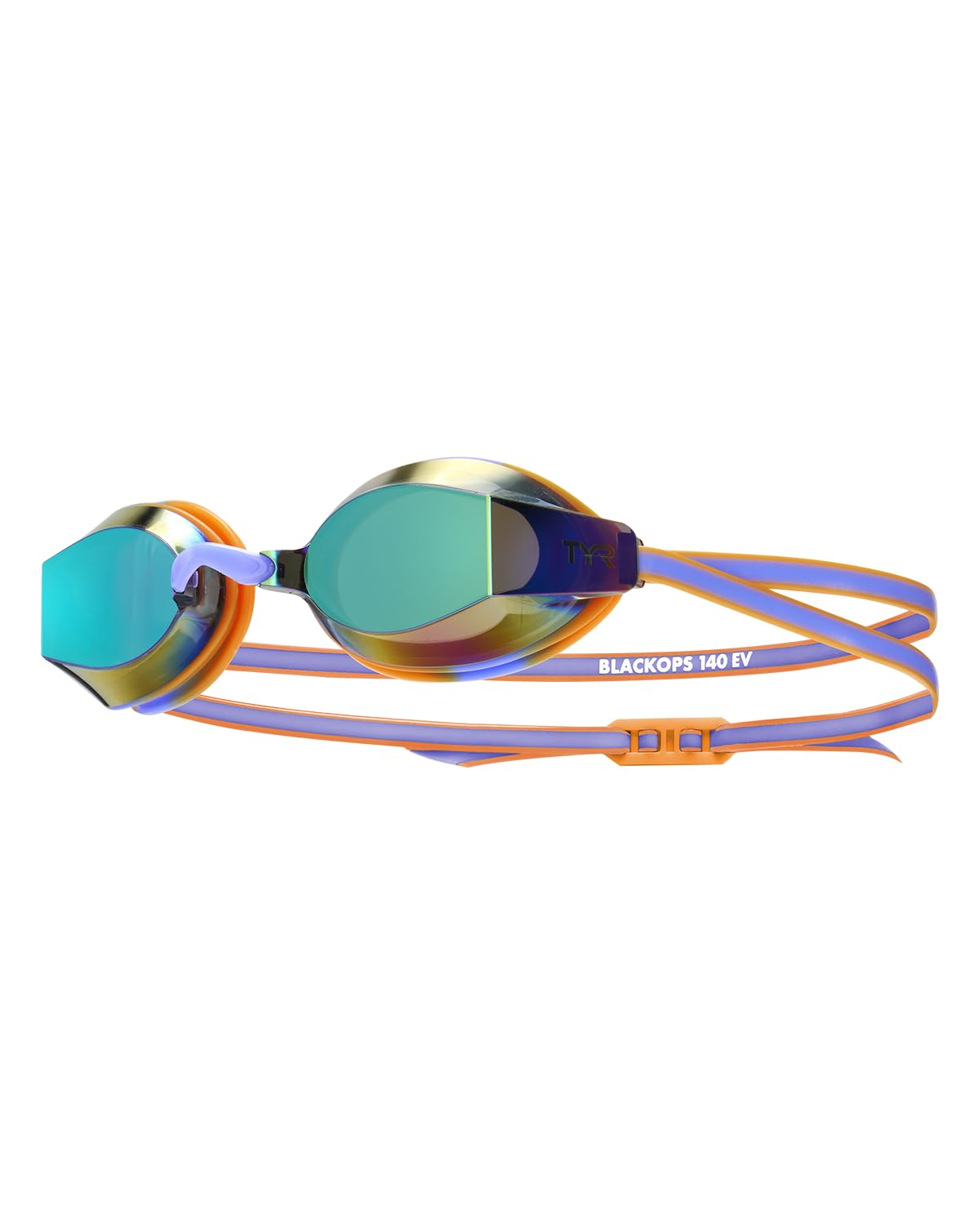 TYR Black Ops Mirrored Junior Fit Goggle, Purple/Orange, One Size