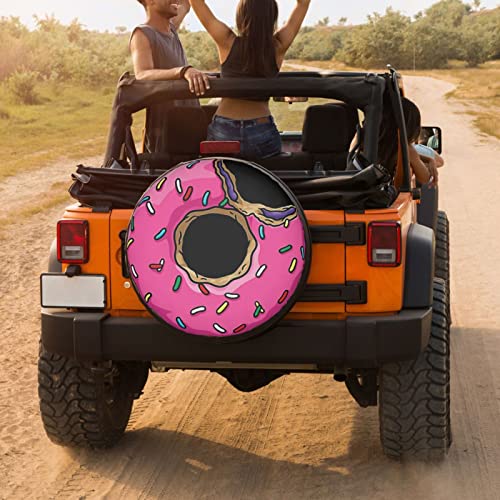 Image of Donut Spare Tire Cover Dust-Proof Wheel Tire Cover Fit Trailer, RV, SUV and Many Vehicle 15 Inch