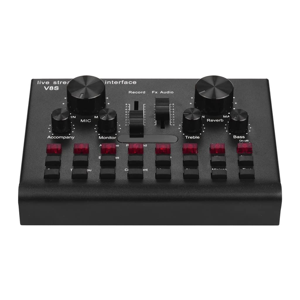 Mixer Audio USB Multifunzionale, Scheda Audio per Streaming Live, Dispositivo vocale, Attrezzatura per Karaoke DJ con Volume Regolabile, connessione BT