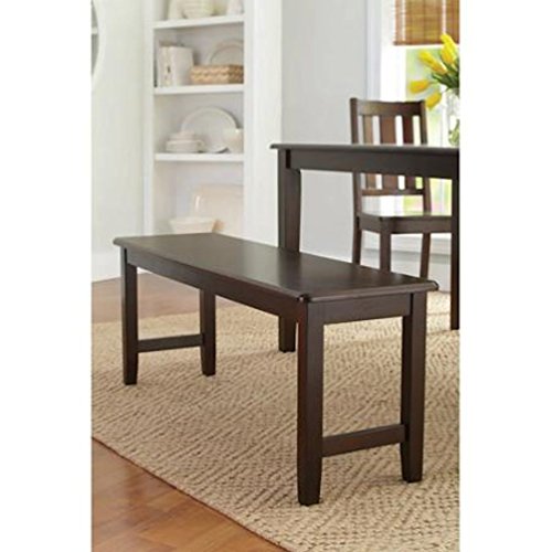 Better Homes and Gardens Brown Two Seat Dining Bench, Mocha, Espresso for Table, Hallway, Entryway or Even Patio (Mocha)