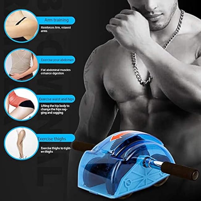 Ab Roller for Abs Workout - Abdominal Exercise Rollers with 4 Wheels, Muscle Exerciser for Women & Men